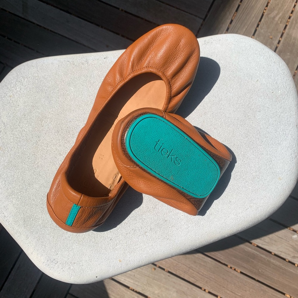 Chestnut brown Tieks ballet flats